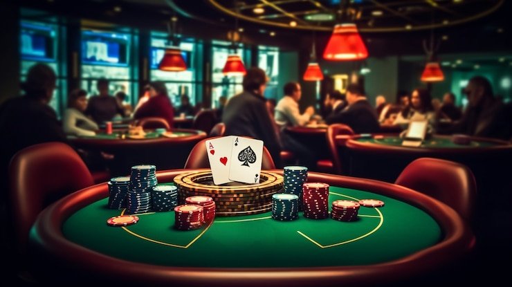 Tampilan tabel pembayaran Casino Hold'em dan bonus ante di depo 55